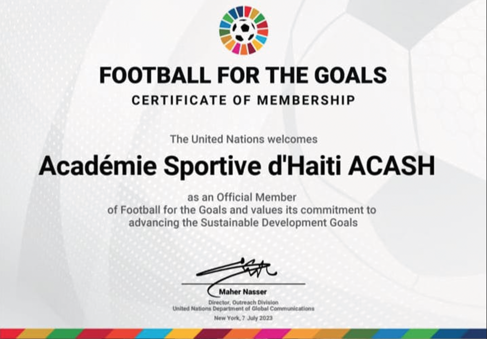 Haïti membre de « Football for the Goals »